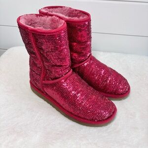 UGG Australia Red Sequin  Women's‎ Boots Size 7